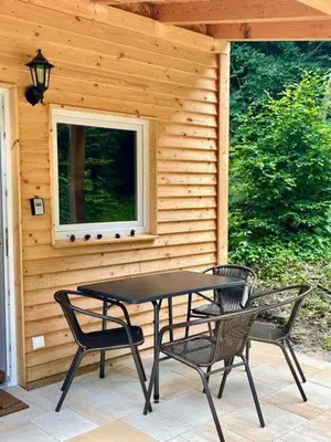 Ein Balkon oder eine Terrasse in der Unterkunft Ferienhaus Sandsteinwandblick