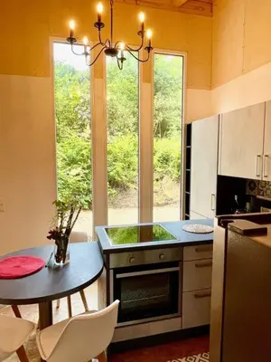 Küche/Küchenzeile in der Unterkunft Ferienhaus Sandsteinwandblick