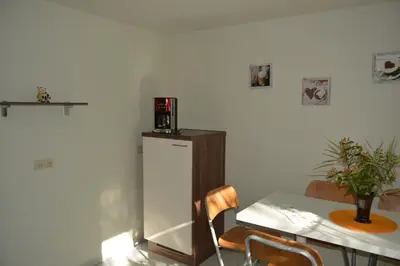 Küche/Küchenzeile in der Unterkunft Ferienwohnung am Storchennest in Burkau