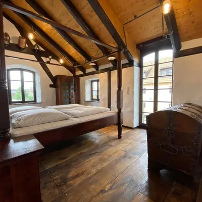 Ein Bett oder Betten in einem Zimmer der Unterkunft Waffenkammer