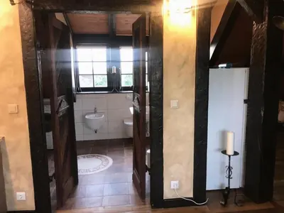 Ein Badezimmer in der Unterkunft Turmzimmer