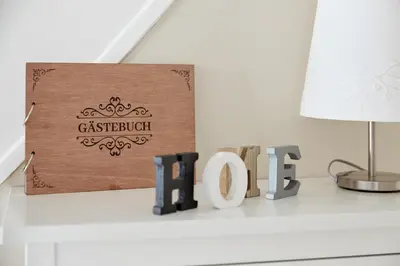 Ein Zertifikat, Auszeichnung, Logo oder anderes Dokument, das in der Unterkunft Ferienhaus Lichtblick ausgestellt ist