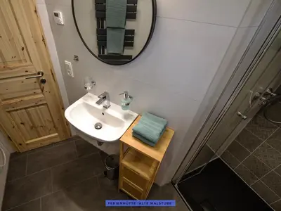 Ein Badezimmer in der Unterkunft Ferienhäuser Seiffen