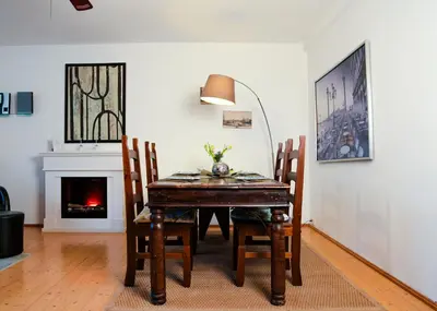 Ein Sitzbereich in der Unterkunft Ferienwohnung Weintraube