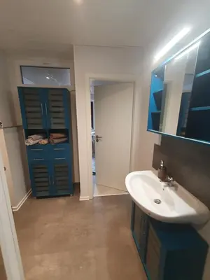 Ein Badezimmer in der Unterkunft Fewo-hierundjetzt Lichtenhain bei Sebnitz am Malerweg