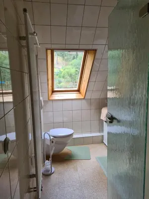 Ein Badezimmer in der Unterkunft Ferienwohnung Augustusburg