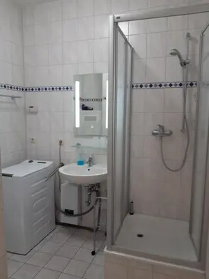 Ein Badezimmer in der Unterkunft gemütliche kleine Ferienwohnung