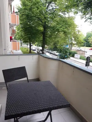 Ein Balkon oder eine Terrasse in der Unterkunft gemütliche kleine Ferienwohnung