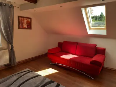 Ein Sitzbereich in der Unterkunft Haus Rauschenbach