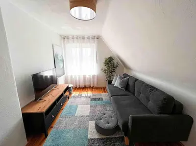 Ein Sitzbereich in der Unterkunft Auszeit im Seenland