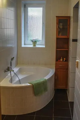 Ein Badezimmer in der Unterkunft Pension Muldental Großbothen Wohnung 1