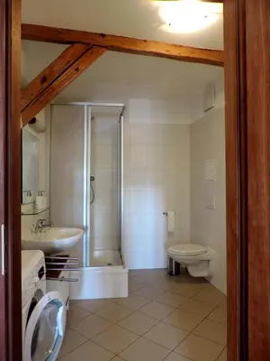 Ein Badezimmer in der Unterkunft Stadtpanorama
