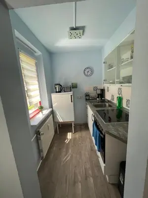 Küche/Küchenzeile in der Unterkunft gemütliche kleine Ferienwohnung in Altenberg