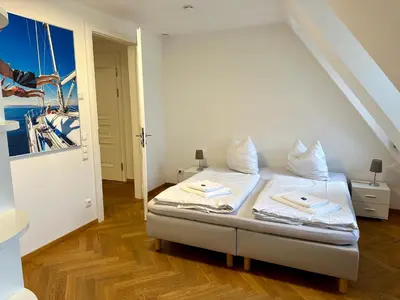 Ein Bett oder Betten in einem Zimmer der Unterkunft Exklusives Apartment mit einmaligem Blick zur Frauenkirche - Parkplatz kostenfrei