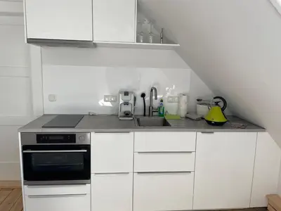 Küche/Küchenzeile in der Unterkunft Apartment am HohenRand Dresden Leubnitz