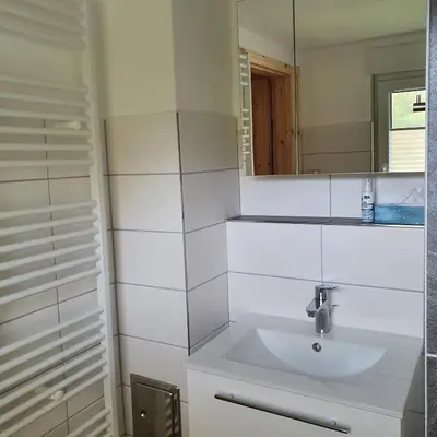 Ein Badezimmer in der Unterkunft Ferienhaus Willkommen