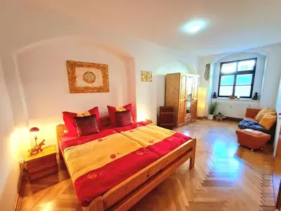 Ein Bett oder Betten in einem Zimmer der Unterkunft NEU: Großzügige Citywohnung mit XXL Dachterrasse!
