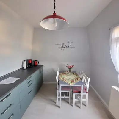 Küche/Küchenzeile in der Unterkunft Ferienwohnung am Lockwitzbach