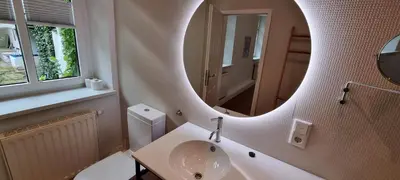 Ein Badezimmer in der Unterkunft Burg Schöna