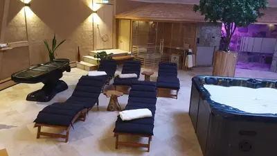 Ein Sitzbereich in der Unterkunft Wellness-Speicher