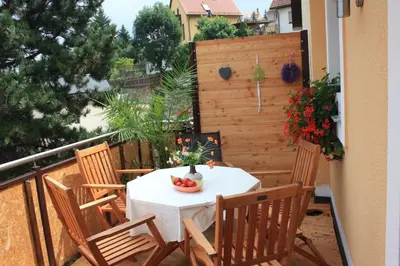 Ein Balkon oder eine Terrasse in der Unterkunft Romantik Landhaus