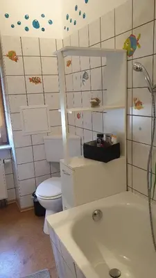 Ein Badezimmer in der Unterkunft Ferienwohnung an der Begerburg