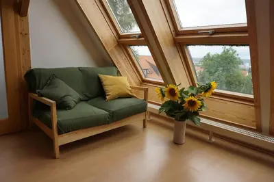 Ein Sitzbereich in der Unterkunft Apartment mit Ausblick im Dresdner Südwesten