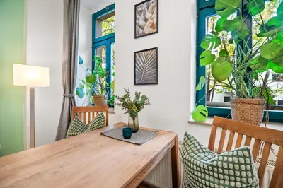 Ein Sitzbereich in der Unterkunft GREENs - ruhige schöne 1RWhg gut gelegen mit Balkon