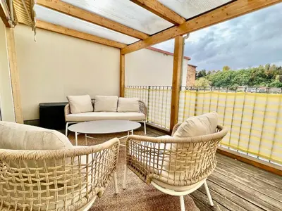 Ein Balkon oder eine Terrasse in der Unterkunft Meißner Elb-Domizil
