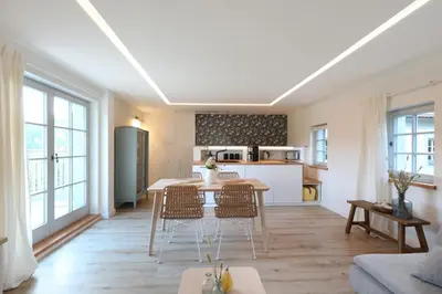 Küche/Küchenzeile in der Unterkunft Traumhaftes Gästehaus an Elberadweg und Bastei