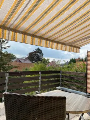 Ein Balkon oder eine Terrasse in der Unterkunft Am Fuße zur Napoleonschanze