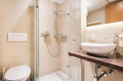 Ein Badezimmer in der Unterkunft Laasenhof