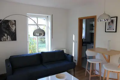 Ein Sitzbereich in der Unterkunft Ferienwohnung Elbtal Meißen, Dresden, Moritzburg