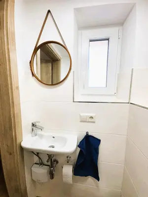 Ein Badezimmer in der Unterkunft Apartment-Haus Landeskrone