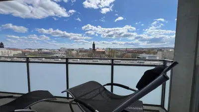Ein Balkon oder eine Terrasse in der Unterkunft Apartment mit Penthouse Charakter in Dresden