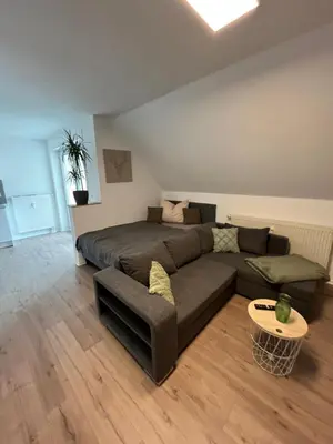 Ein Sitzbereich in der Unterkunft Neue 45 QM Eigentumswohnung, Balkon, Tiefgarage