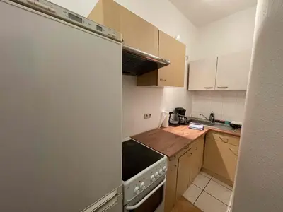 Küche/Küchenzeile in der Unterkunft Apartments Strehlen