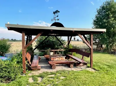 Ein Garten an der Unterkunft Jagdhaus zum Waldblick