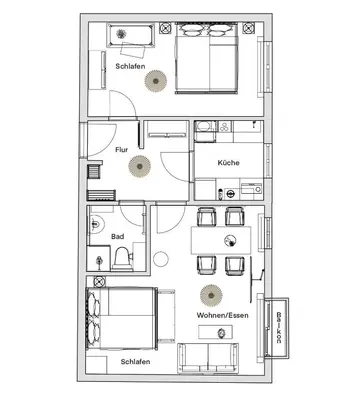 Grundriss der Unterkunft PINEAPPLE APARTMENTS - Dresden Mitte III - free parking