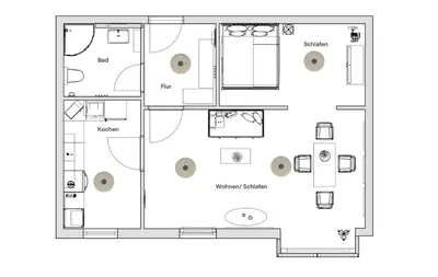 Grundriss der Unterkunft PINEAPPLE APARTMENTS - Dresden Mitte II - free parking