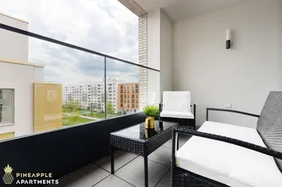 Ein Balkon oder eine Terrasse in der Unterkunft PINEAPPLE APARTMENTS - Altstadt IV - 91qm - 1x free parking