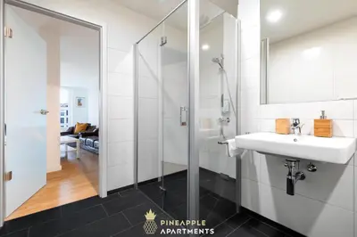Ein Badezimmer in der Unterkunft PINEAPPLE APARTMENTS - Altstadt IV - 91qm - 1x free parking