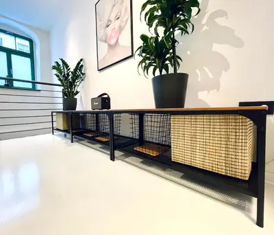 Grundriss der Unterkunft Loft Altstadt mit Sandstein Gewölbe und Parkplatz