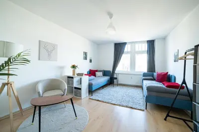 Ein Sitzbereich in der Unterkunft FullHouse - Chemnitz - M34 - 3 Beds - Nespresso