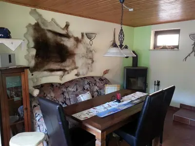 Ein Sitzbereich in der Unterkunft Ferienwohnung Splitek
