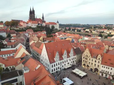 Ein allgemeiner Blick auf Meißen oder ein Stadtblick von der Ferienwohnung aus