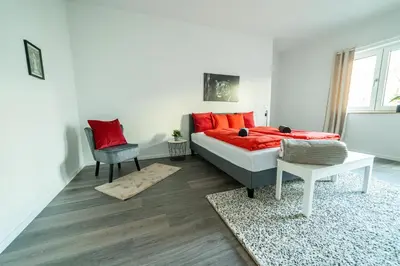 Ein Bett oder Betten in einem Zimmer der Unterkunft FullHouse - Dresden - A6 - Washing Machine - Terrace - Nespresso