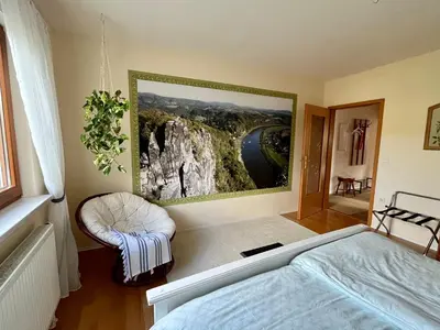 Ein Bett oder Betten in einem Zimmer der Unterkunft Fewo Judith