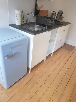 Küche/Küchenzeile in der Unterkunft Ferienwohnung am Schloss Colditz
