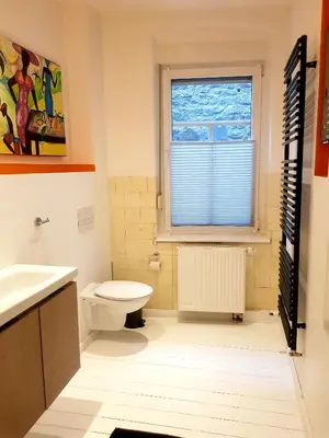 Ein Badezimmer in der Unterkunft Ferienwohnung am Schloss Colditz